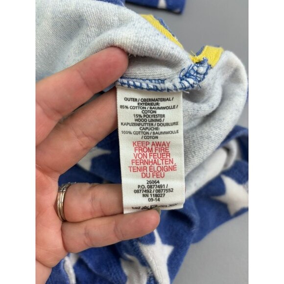 Mini Boden youth 5-6 blue star hooded terry cover up towel pullover - Picture 5 of 6